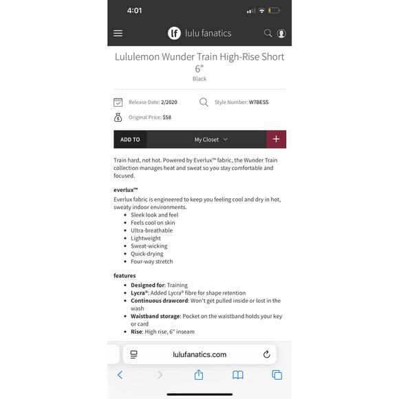 Lululemon Wunder Train High-Rise Short 6" Black Athleisure Gym Work Out sz 4 - Picture 11 of 11